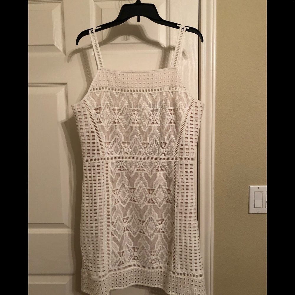 Never worn White Dress with Nude Lining